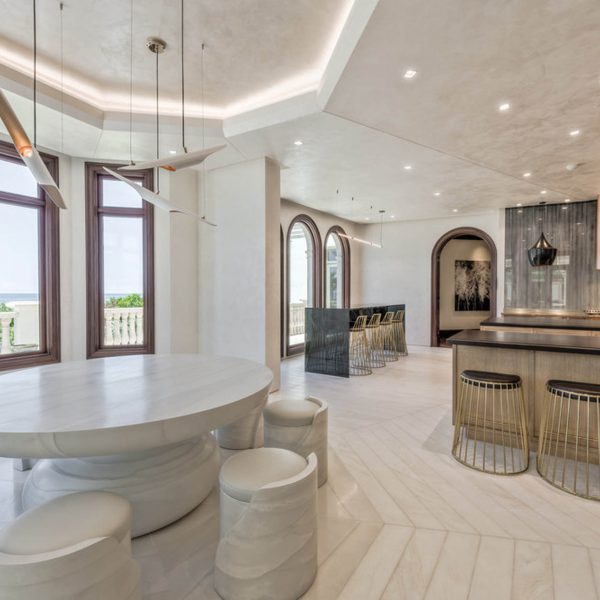 Beach Front Estate Kitchen Custom Table Detail